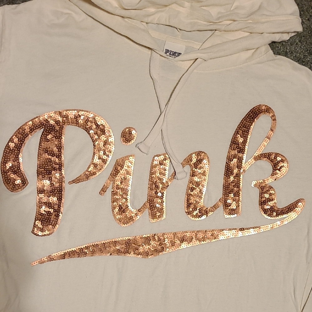PINK Victoria's Secret Cream Hoodie and Tan Leggings Set - Picture 3 of 16